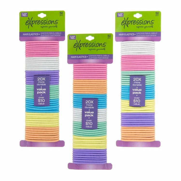 Hair Elastic Bands - Pastel 50 Pack
