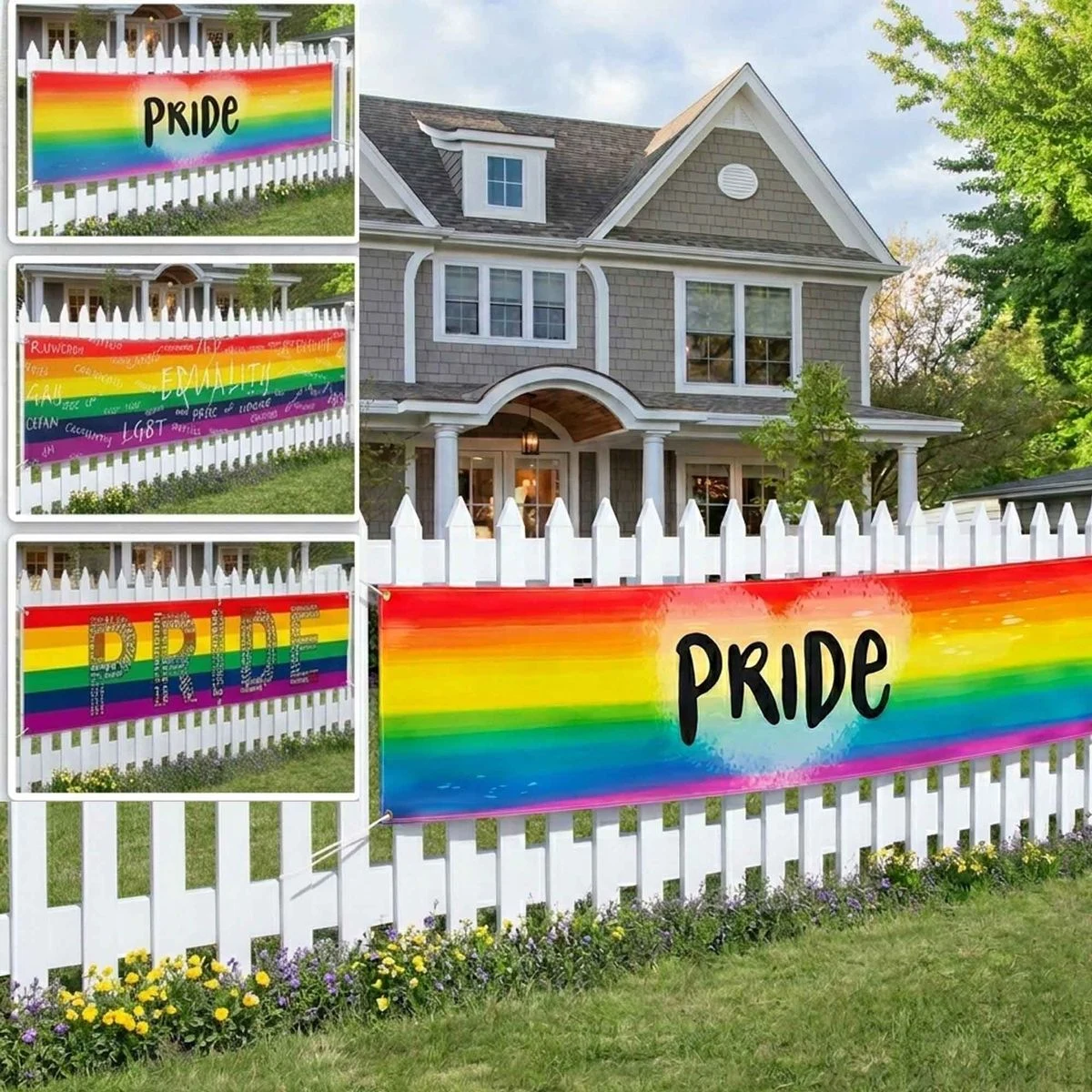 Customizable Large Rainbow Polyester Banner for Events 1