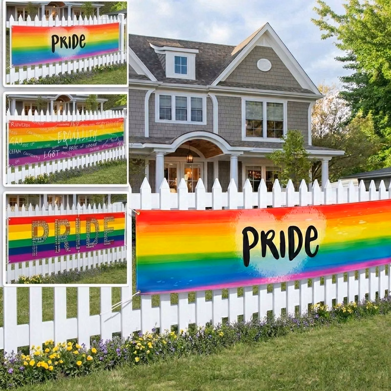 Customizable Large Rainbow Polyester Banner for Events