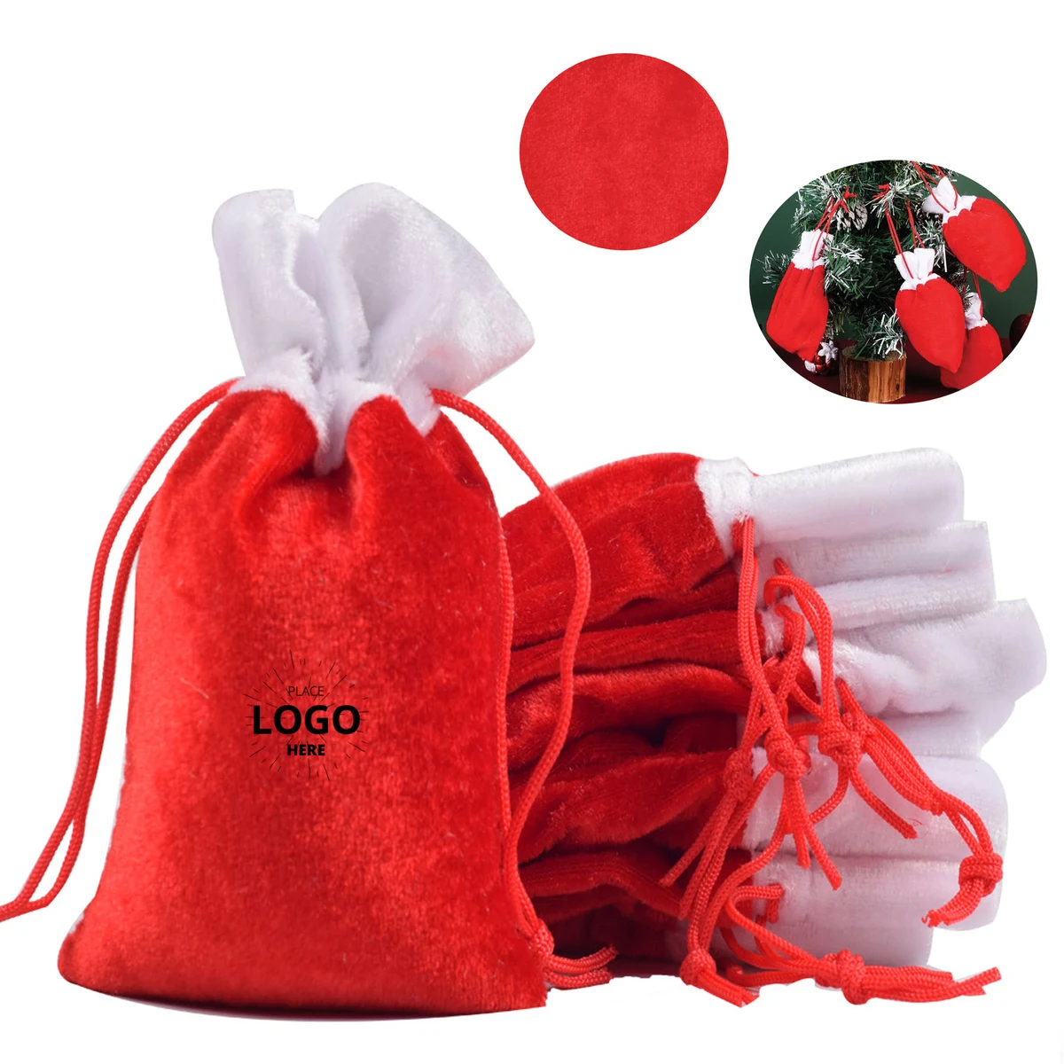 Polyester Christmas Drawstring Gift Bag 1