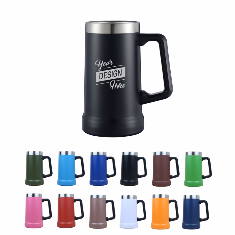 24 oz. Stainless Steel Big Grip Vacuum Beer Stein