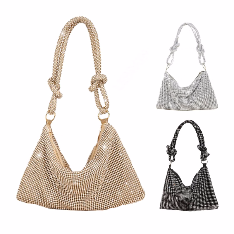 Rhinestone Sparkly Evening Silver Diamond bag
