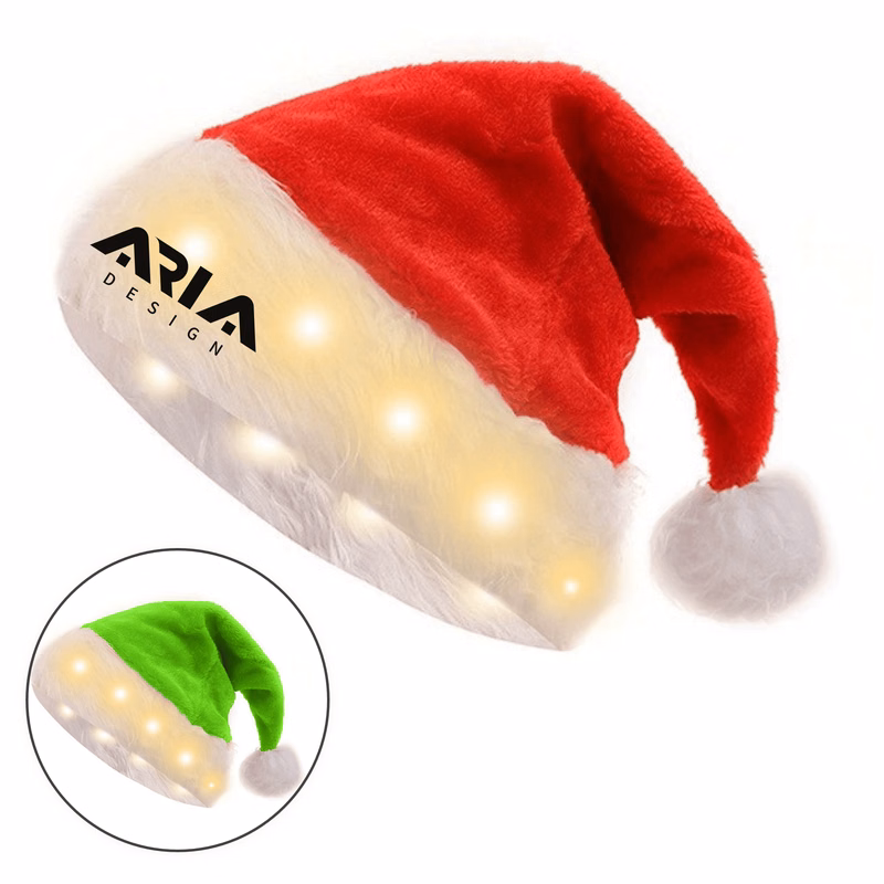 Light-Up LED Christmas Felt Flashing Cap