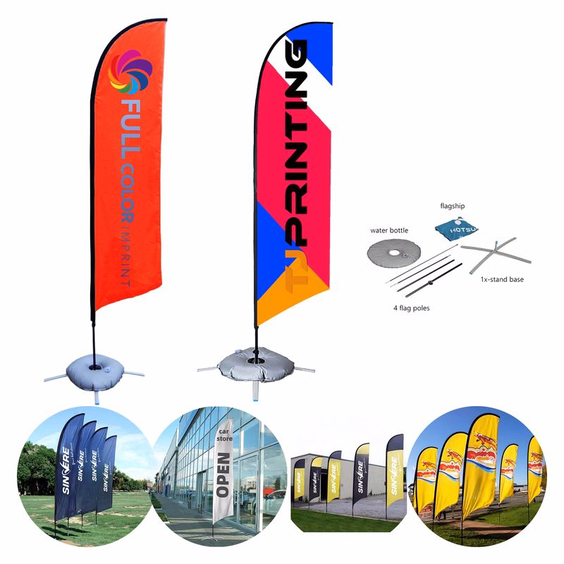 MOQ 5pcs Durable Advertising Flag Set
