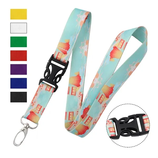 Custom 36" x 3/4" Polyester Detachable Lanyard with Metal Oval Clasp — Professional Badge 1