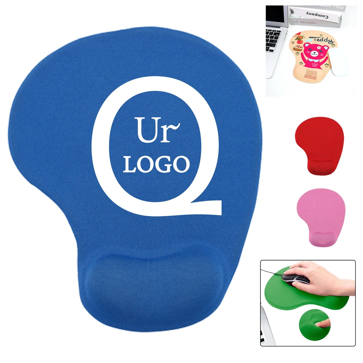 7.56 X 8.98 X 0.71 Inch Silicone Mouse Pad W/ Wrist Support 1