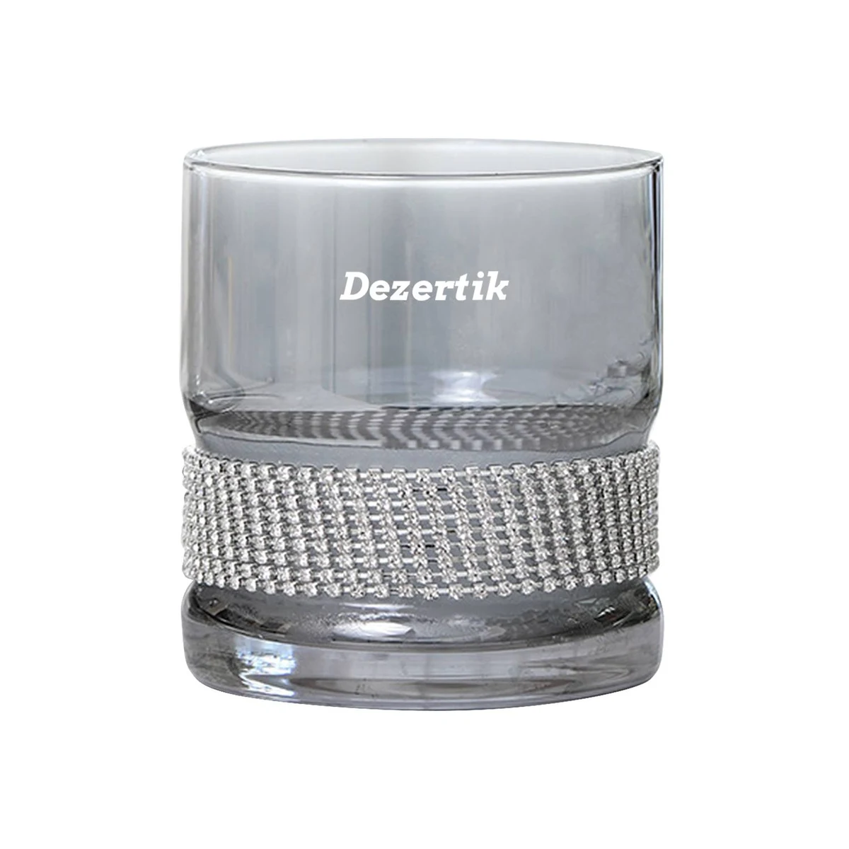 Diamond-encrusted glass water cup 1
