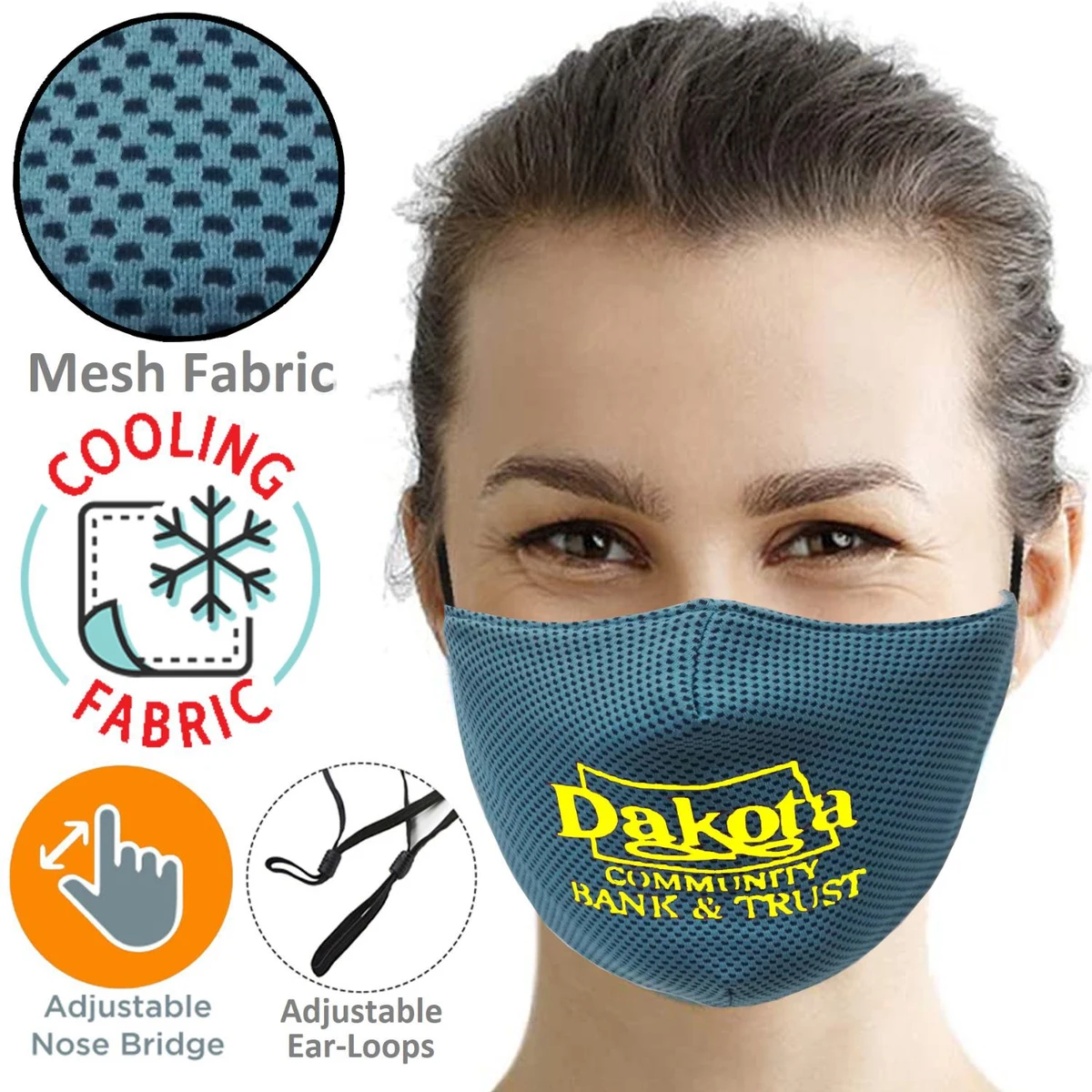 3-Layer Cooling Face Mask w/Screen Print Antibacterial Masks 1