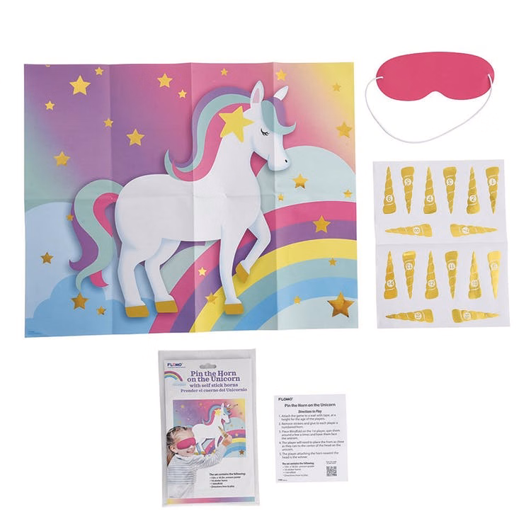 Pin the Horn on the Unicorn Party Game Sets - 15" x 18.5"