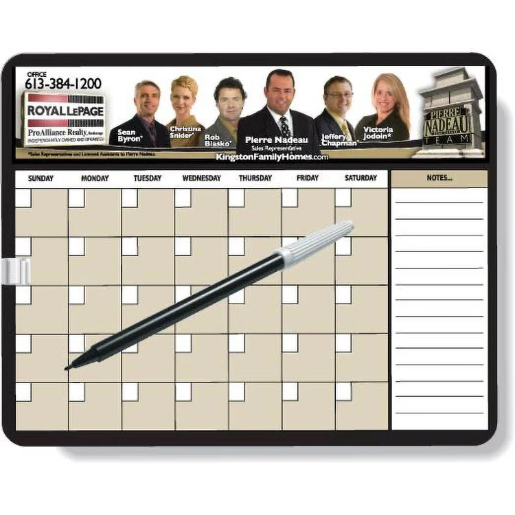 Premium Plastic Magnetic Memo Board Kits, Rectangular Shape 8.13"x10.25", Full Colour, Pen & clip 1