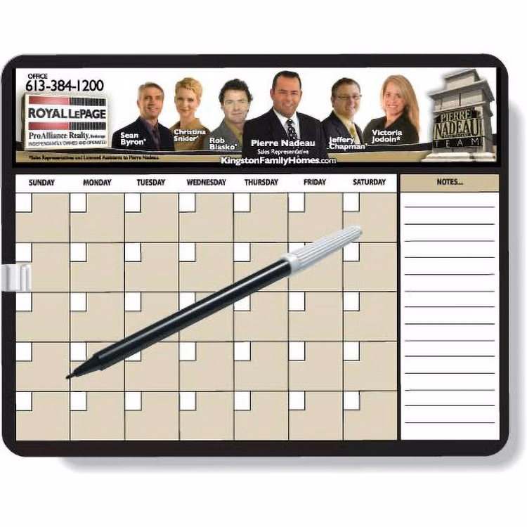 Premium Plastic Magnetic Memo Board Kits, Rectangular Shape 8.13"x10.25", Full Colour, Pen & clip