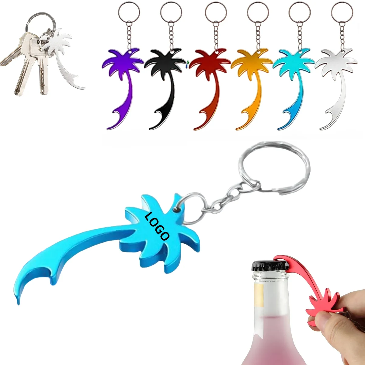 Palm Tree Bottle Opener with Keychain 1