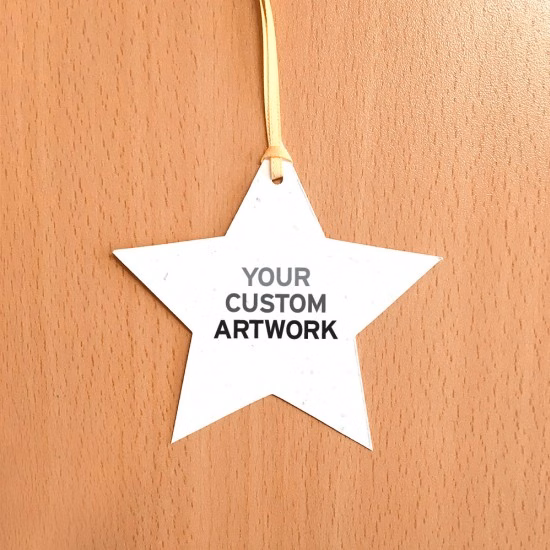 Single-Sided Holiday Star Seed Paper Ornaments