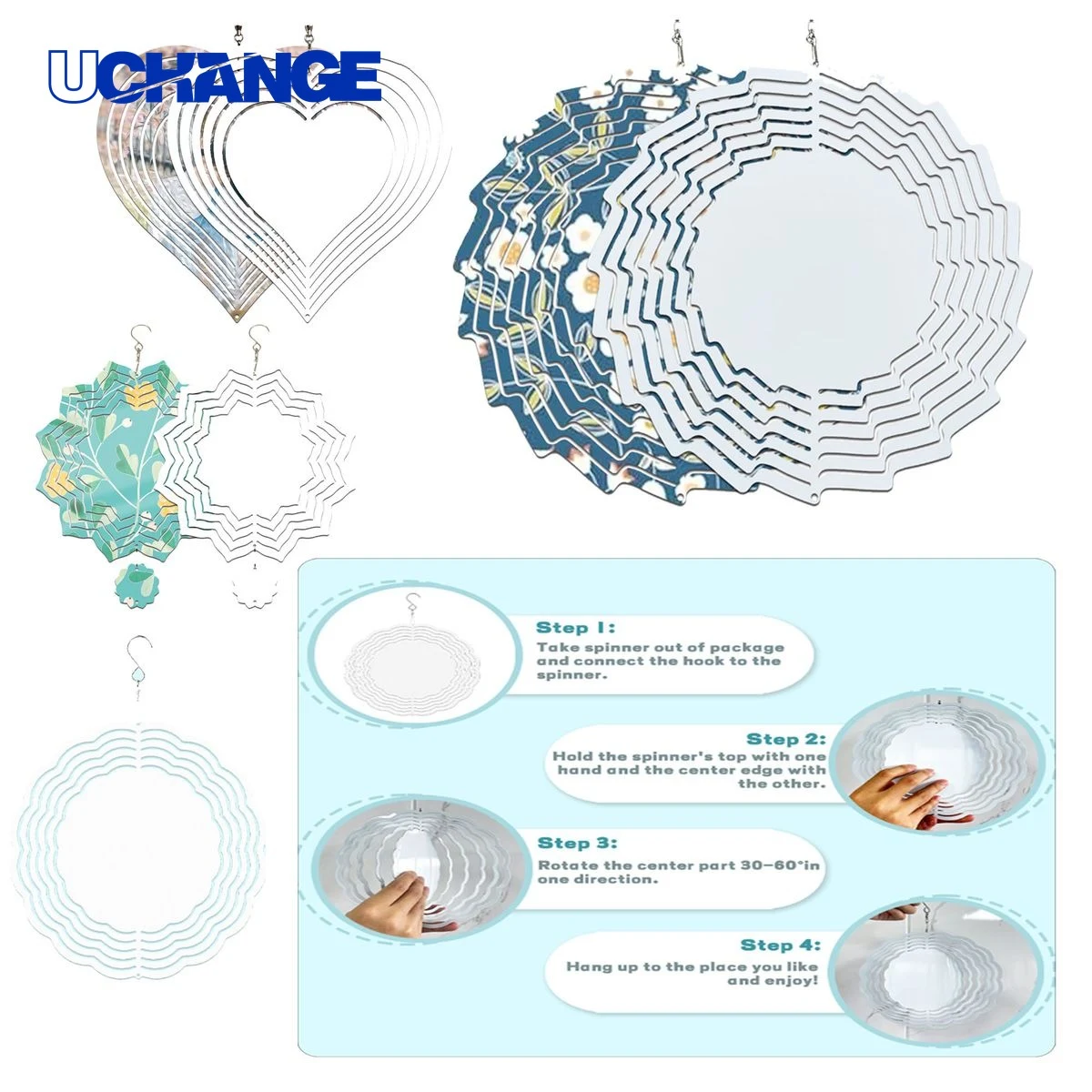 Colorful Heat Transfer Wind Chime Pendant Decor 1