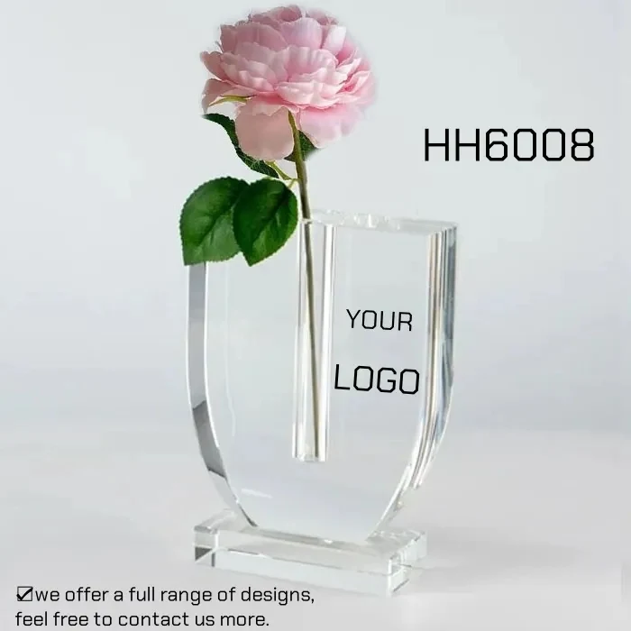 U shape Crystal Bud Vase for Flowers Table and Centerpiece 1