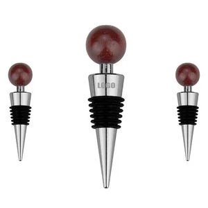 Stylish Wooden Ball Wine Cork Bottle Stopper 1