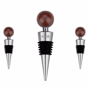 Stylish Wooden Ball Wine Cork Bottle Stopper