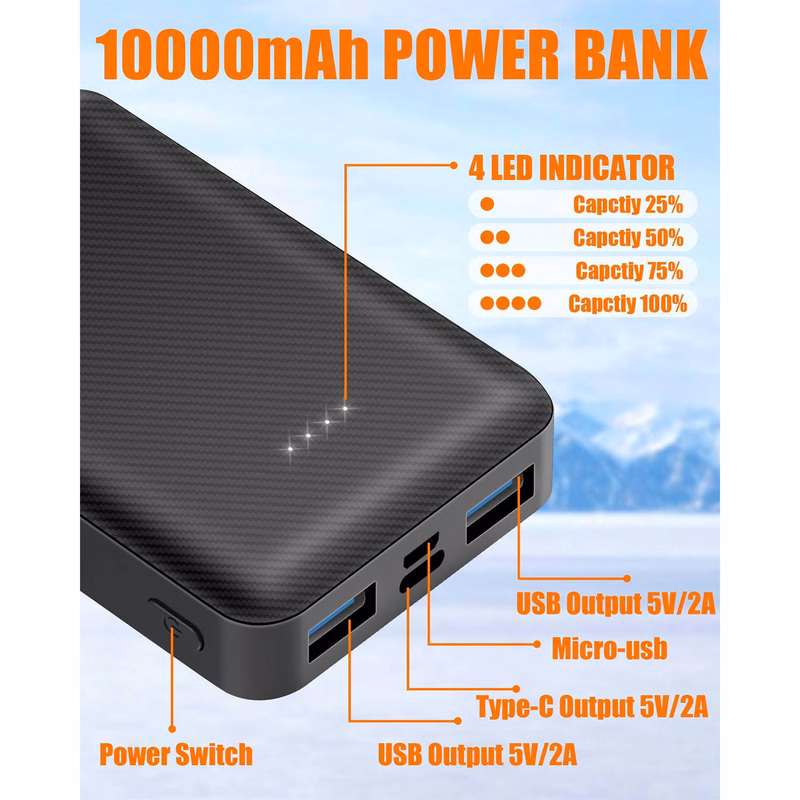 10000mAhn Ultra Thin Battery Power Bank