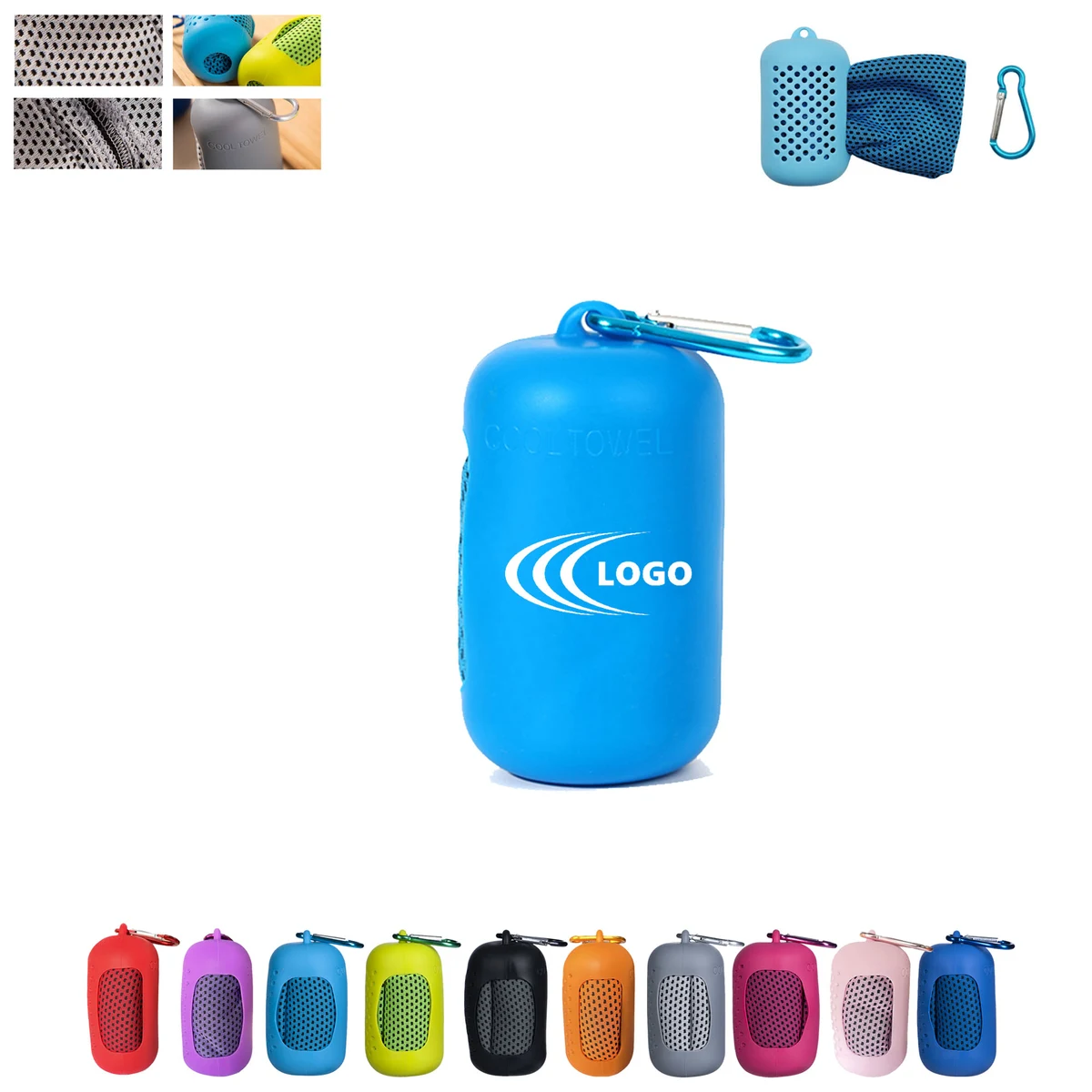 Quick Dry Polyester Towel With Carabiner Clip 1