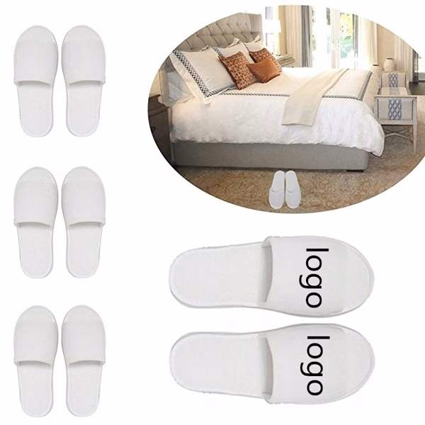 Short plush hotel slippers
