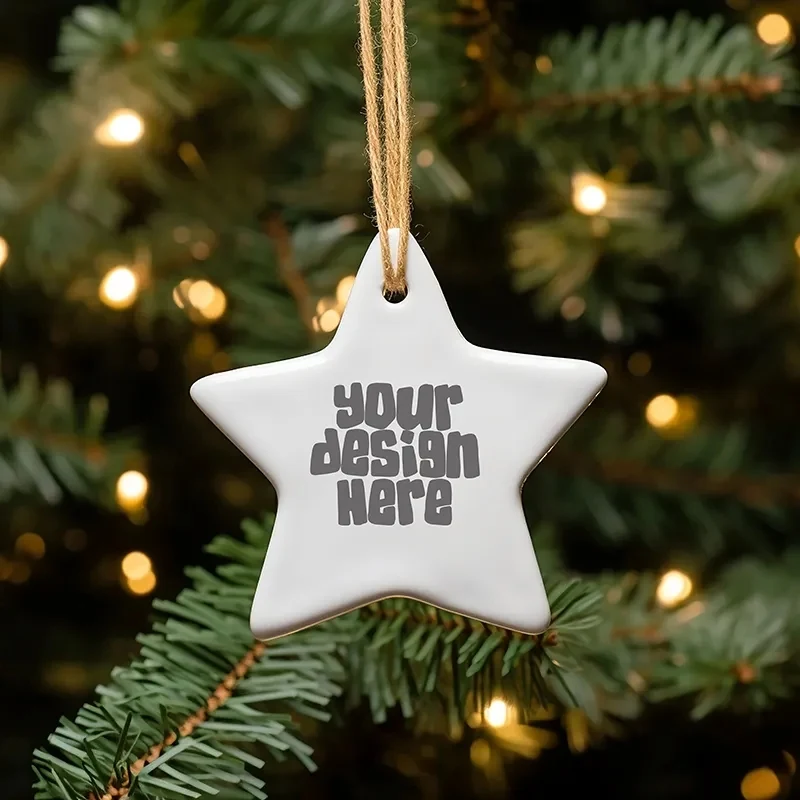 Full Color Ceramic Star Ornament 1