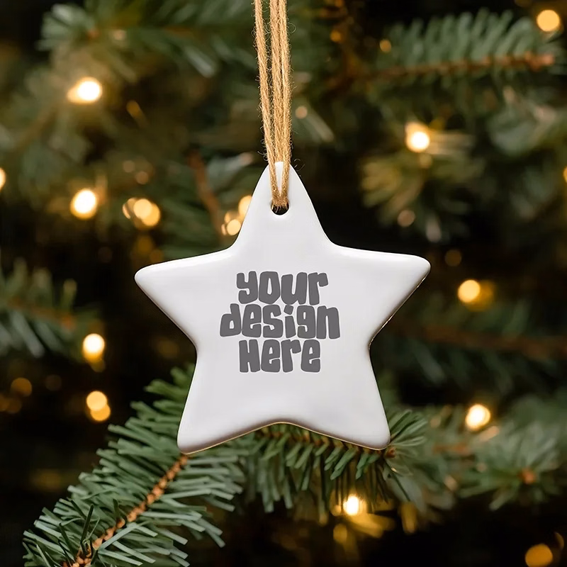 Full Color Ceramic Star Ornament