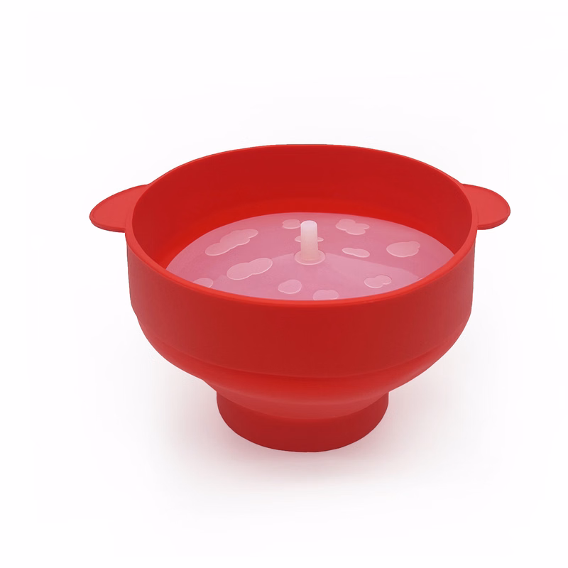 Collapsible Silicone Popcorn Bowl With Lid 9.5" x 7.9" x 2.4"