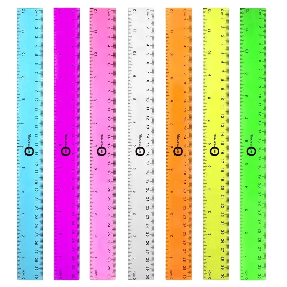 12" Color Transparent Plastic Ruler 1