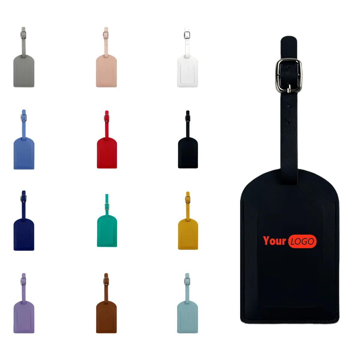 Minimalist PU Leather Boarding Luggage Tag 1