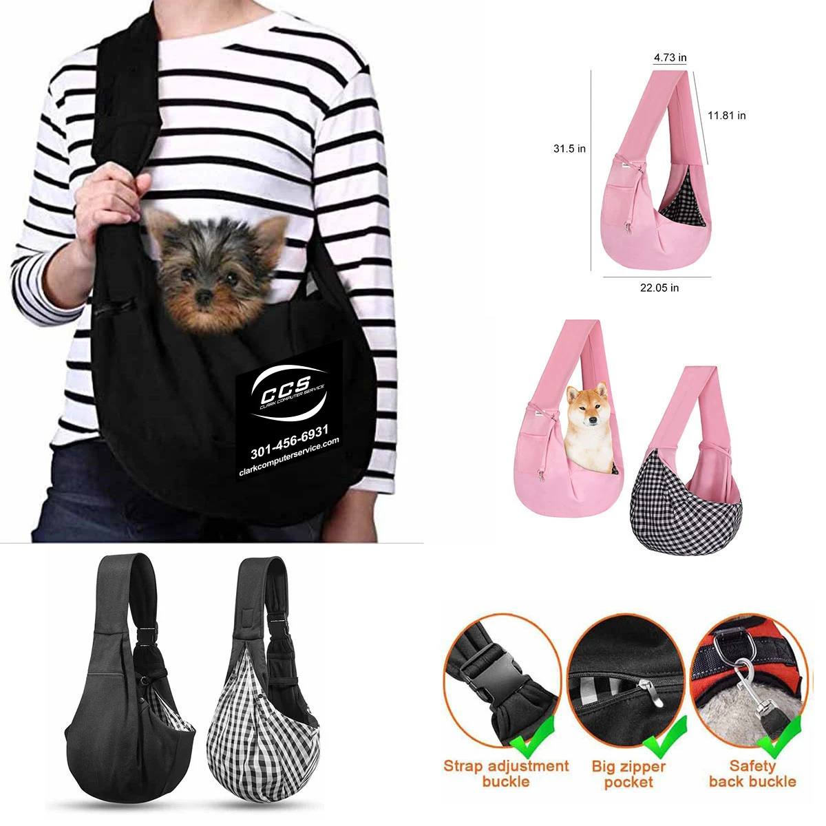 Adjustable Strap Dog Sling Carrier Bag 1