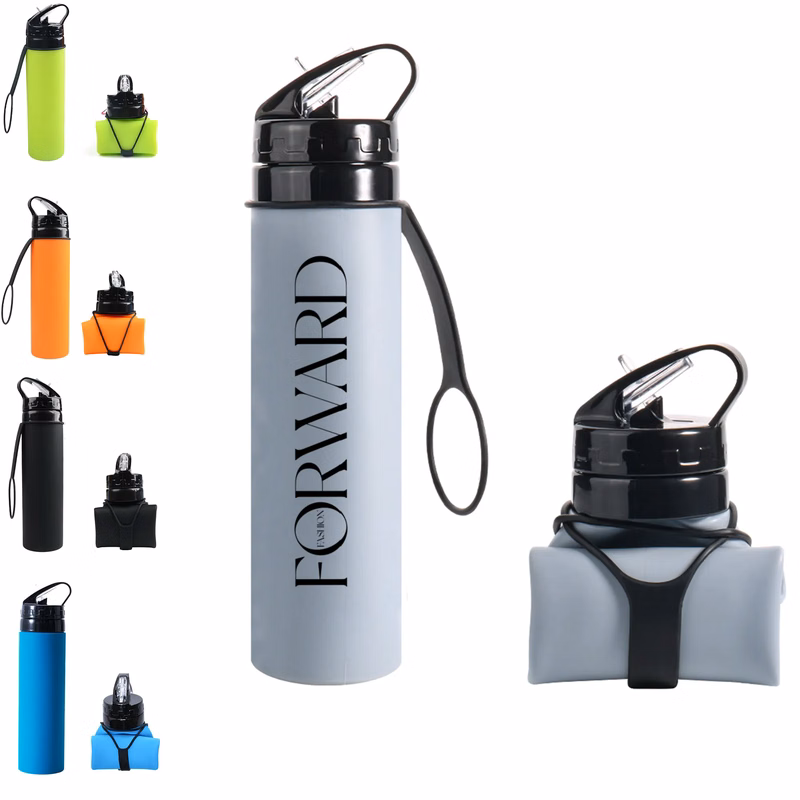 Folding Sports Water Bottle Squeeze Type Logo Customizable