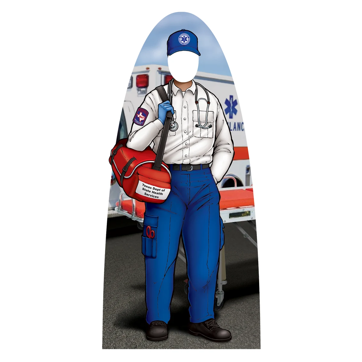 74" H x 33.50" W Custom EMS Technician Photo Prop 1