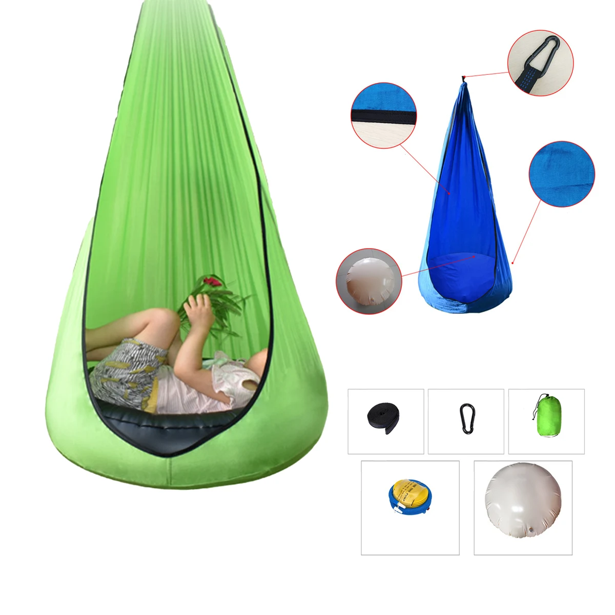 Kids Child Hanging Pod Swing Chair Indoor and Outdoor 1