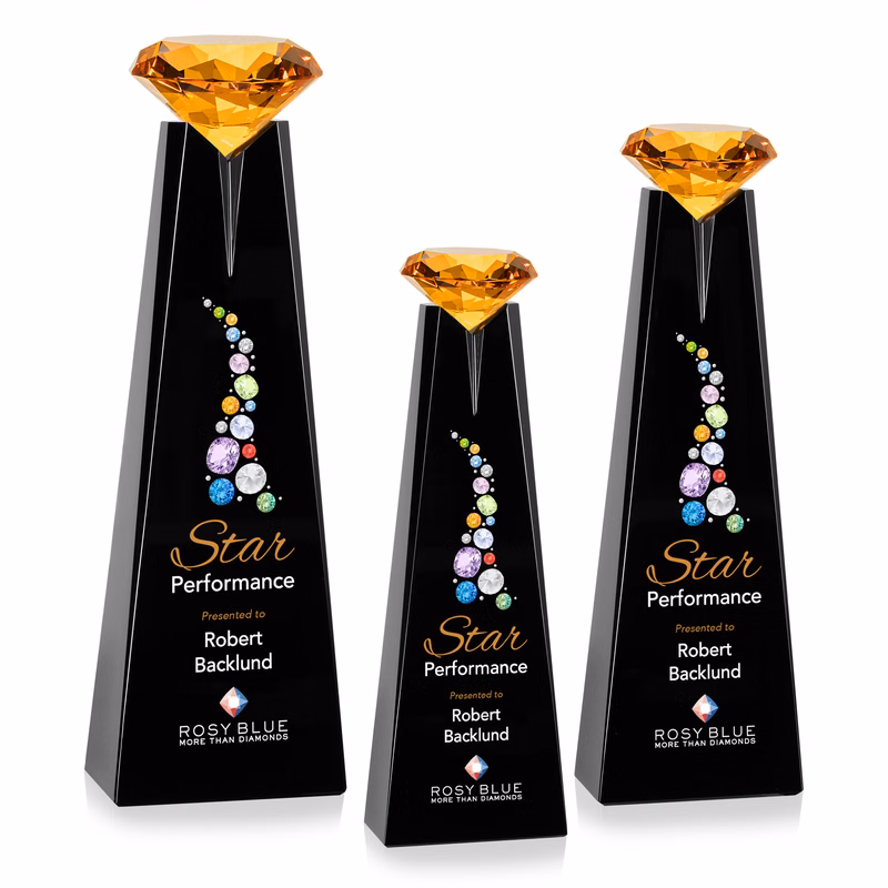 Alicia Gemstone VividPrint™ Award - Black/Amber