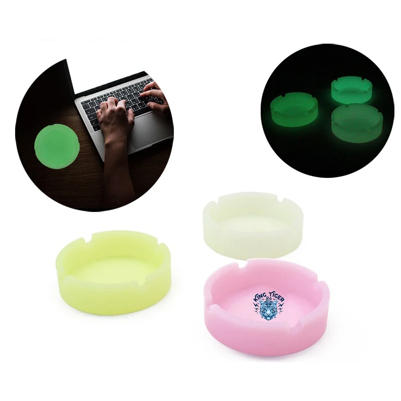 Round Heat Resistant Luminous Silicone Ashtray 1