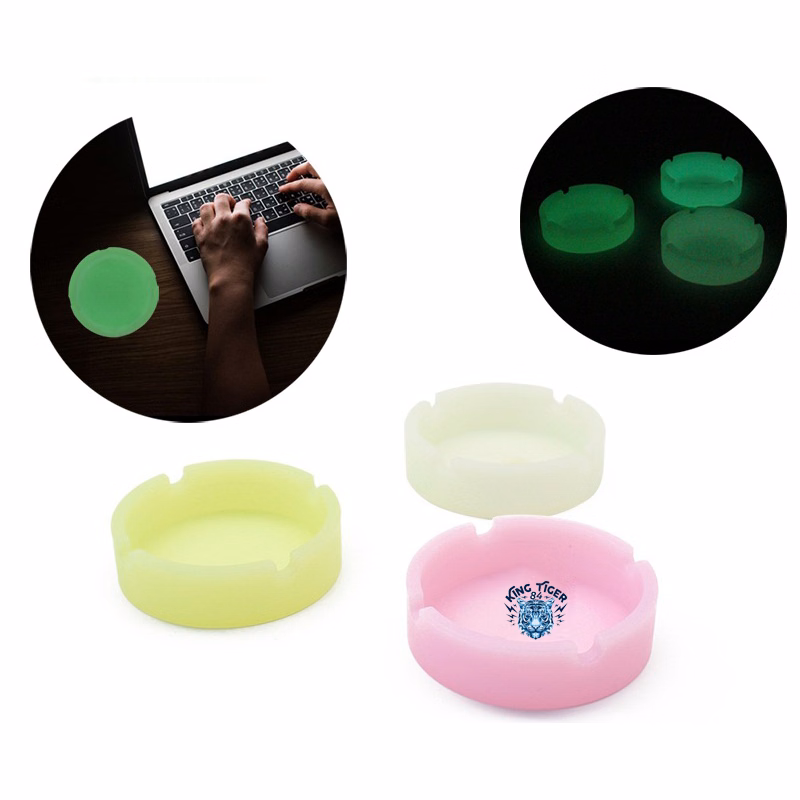 Round Heat Resistant Luminous Silicone Ashtray