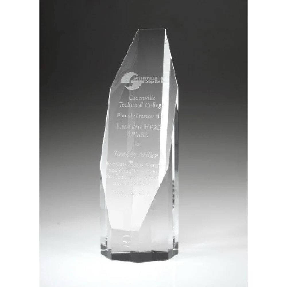 Octagon Tower Glass Award - 6 " 1