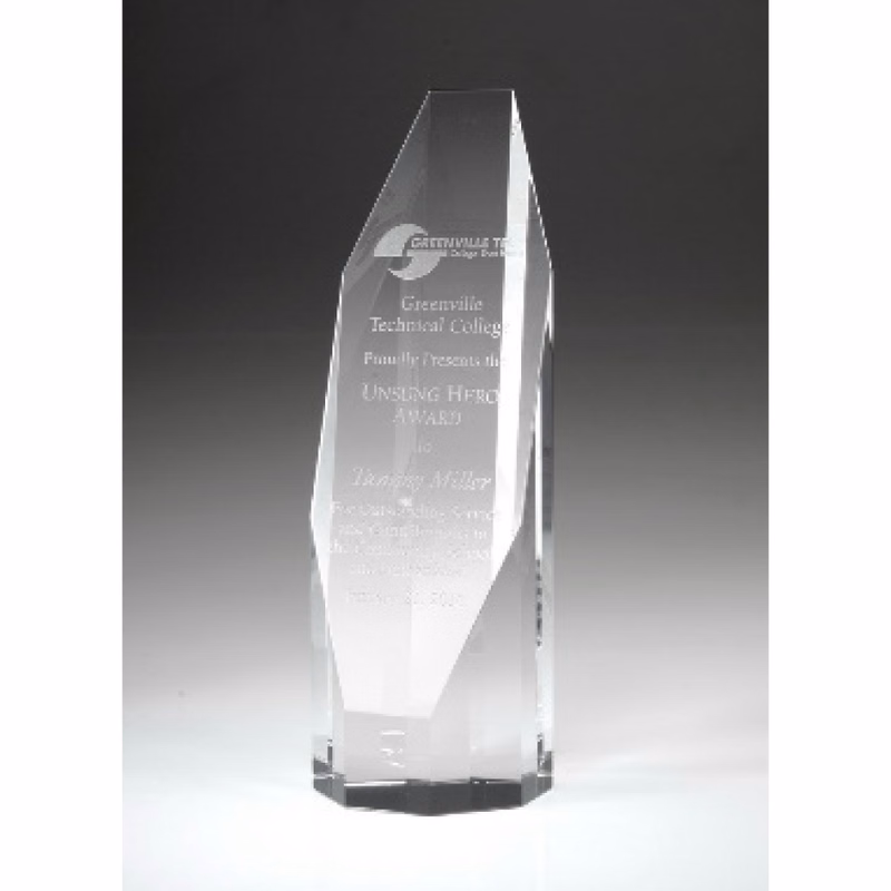 Octagon Tower Glass Award - 6 "