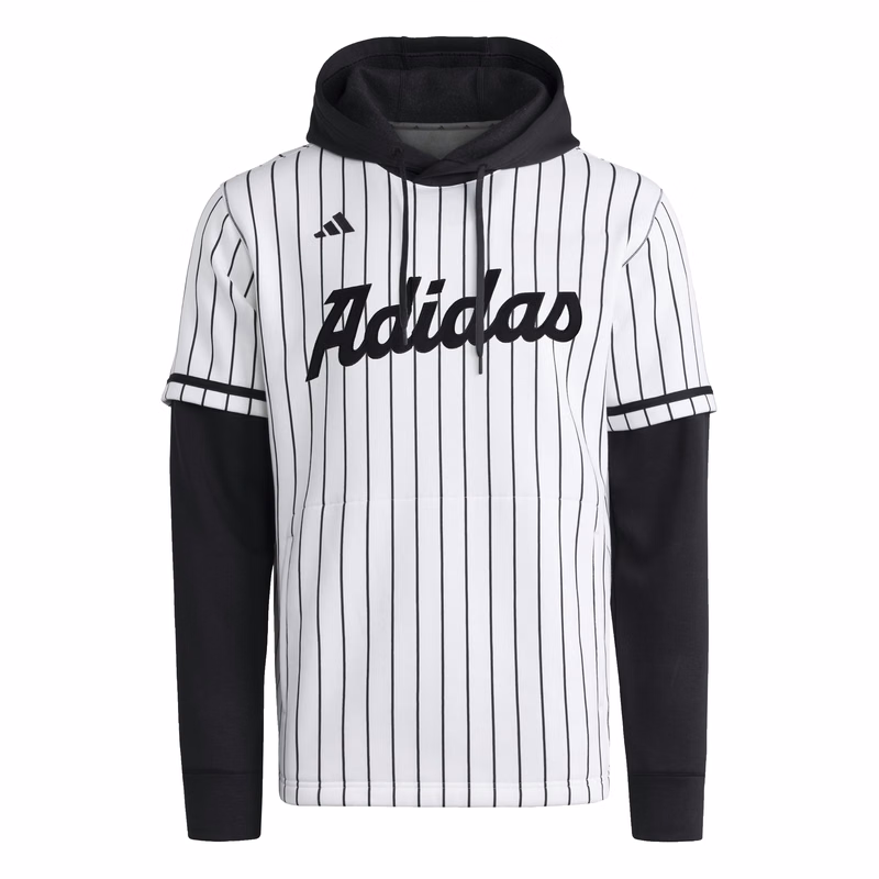 adidas Dugout Pinstripe Youth Hooded Jersey