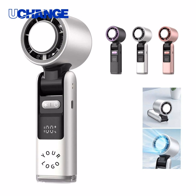 Handheld Fan Tool with Ice Cooling Plate and Display