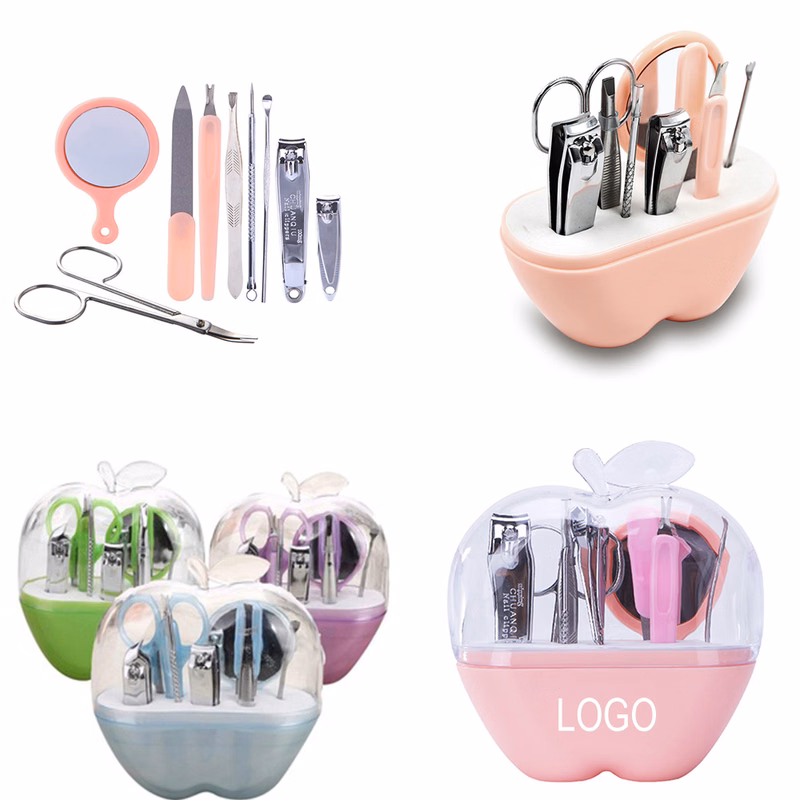 9 Pieces Manicure Set with Apple Shaped Case