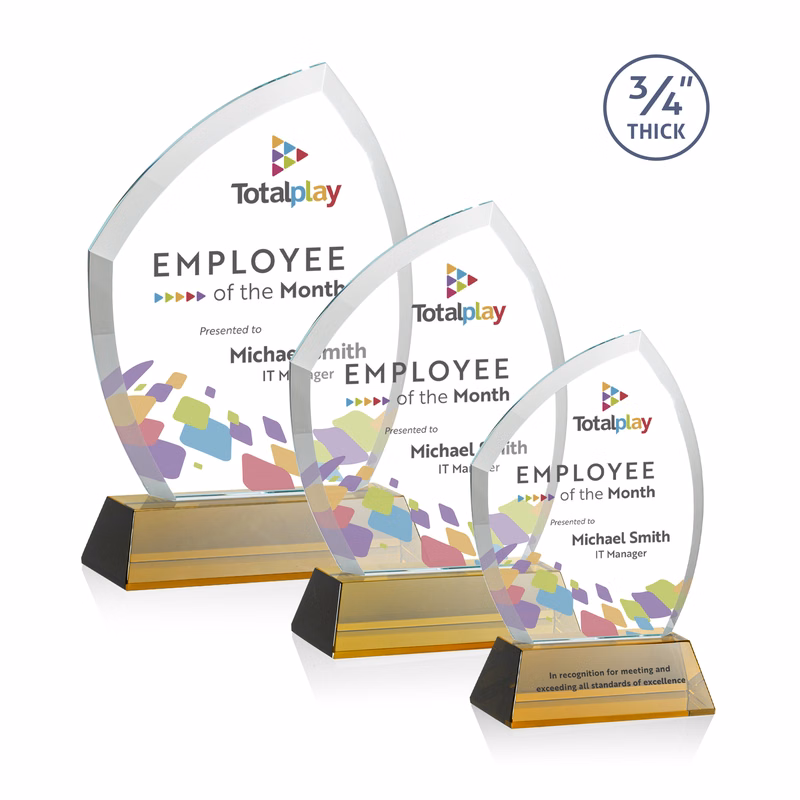 Daltry VividPrint™ Award on Newhaven Base - Amber
