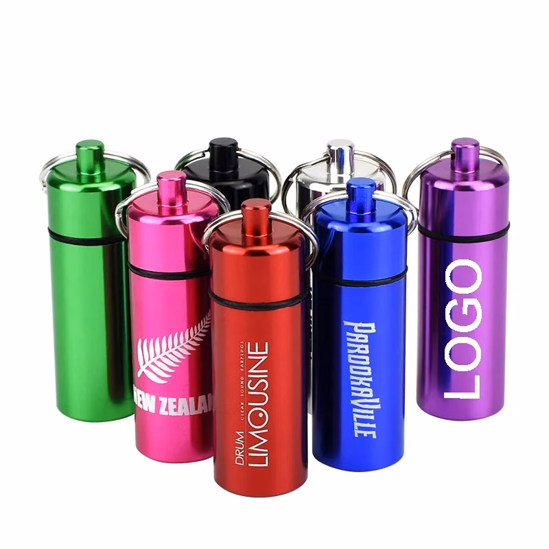 Large Aluminum Pill Tube Key Chain