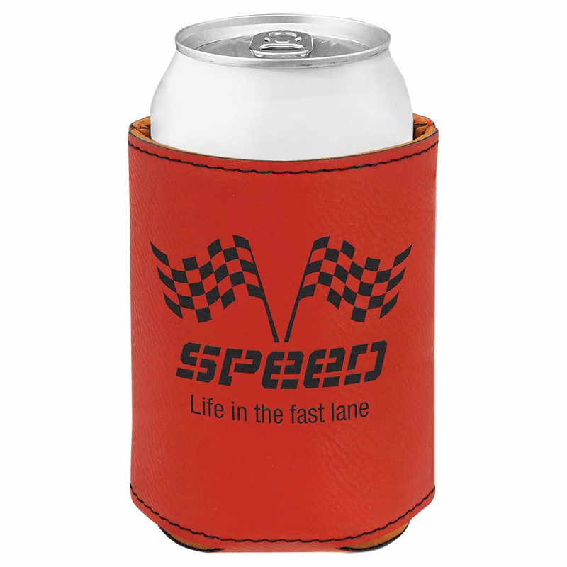 3 3/4" Red Leatherette Beverage Holder