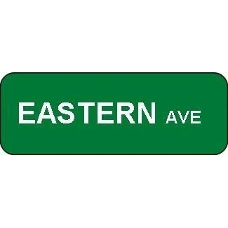 36" x 6" Custom Street Signs with reflective vinyl lettering on two sides. 1