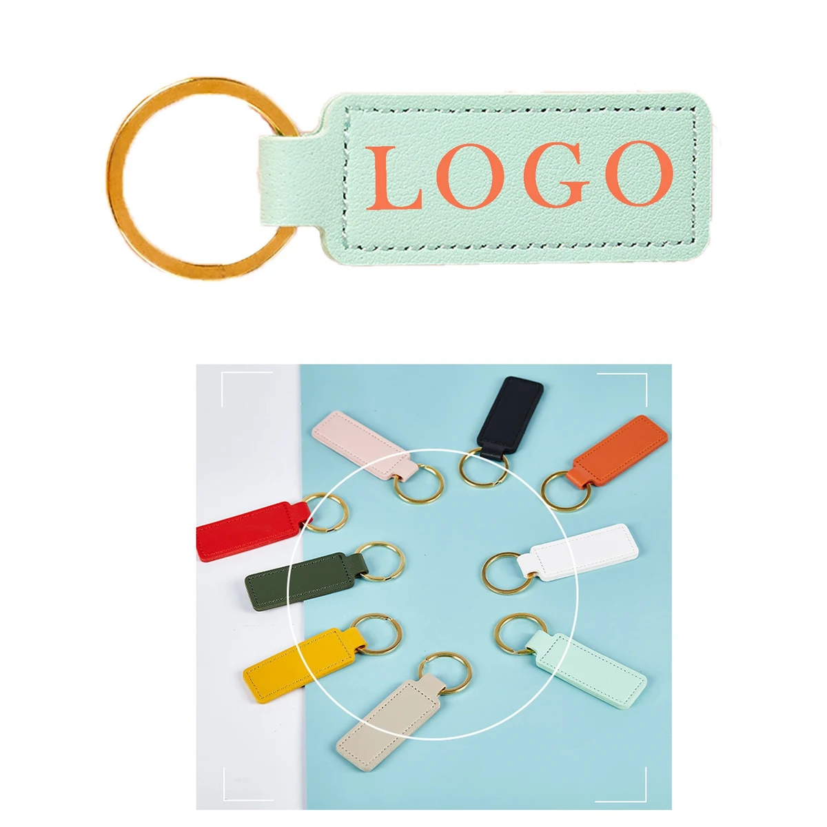 Colorful Leather Keychain Universal Key Fob Keychain 1
