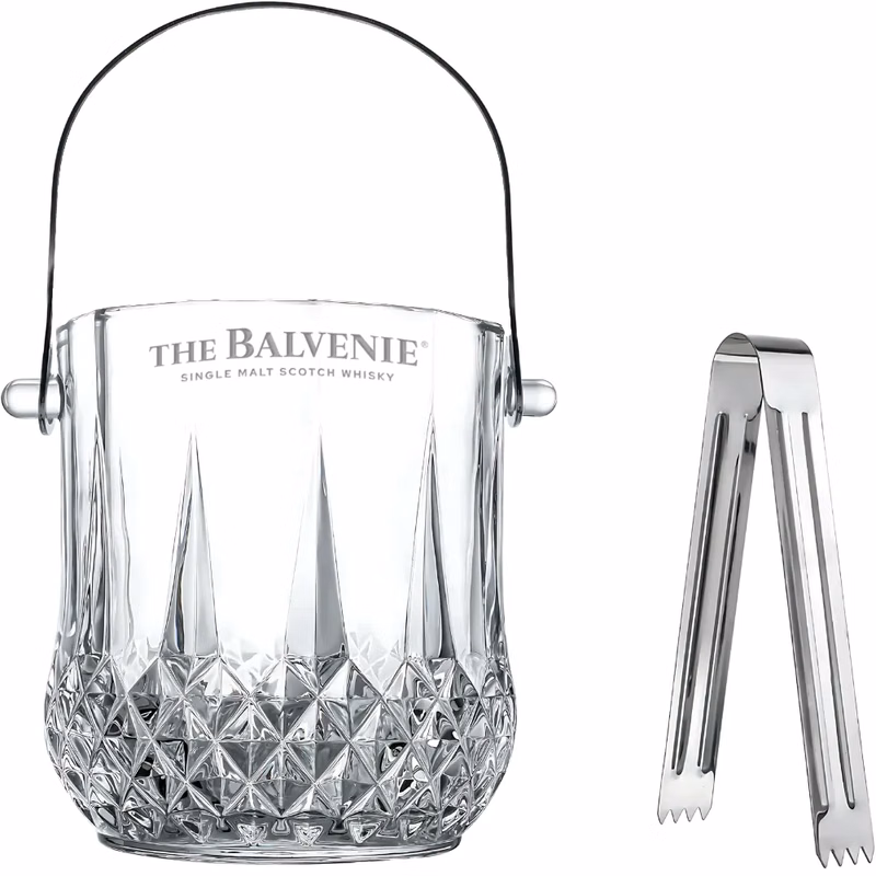 1.1L Mini Glass Ice Bucket with Handle and Tong