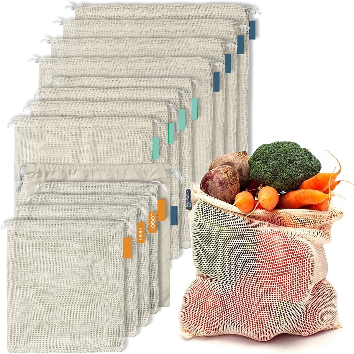 Organic Cotton Mesh Produce Bags 1