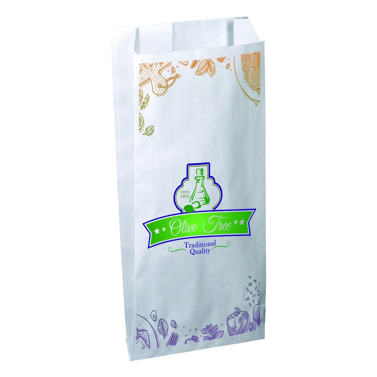 Digital Full Color 2-Sided Merchant Paper Bag with Gussets (5"x 10"x 2") 1