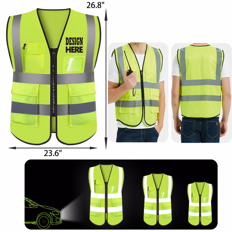 MOQ 50 PCS Durable Reflective Safety Vest